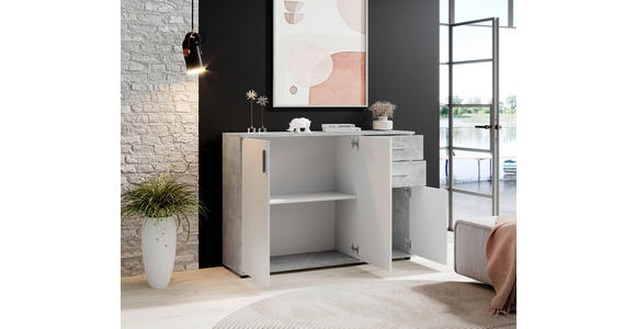 KOMMODE Bobby in 120/82/35 cm - Silberfarben/Weiß, KONVENTIONELL, Holzwerkstoff/Kunststoff (120/82/35cm) - Carryhome