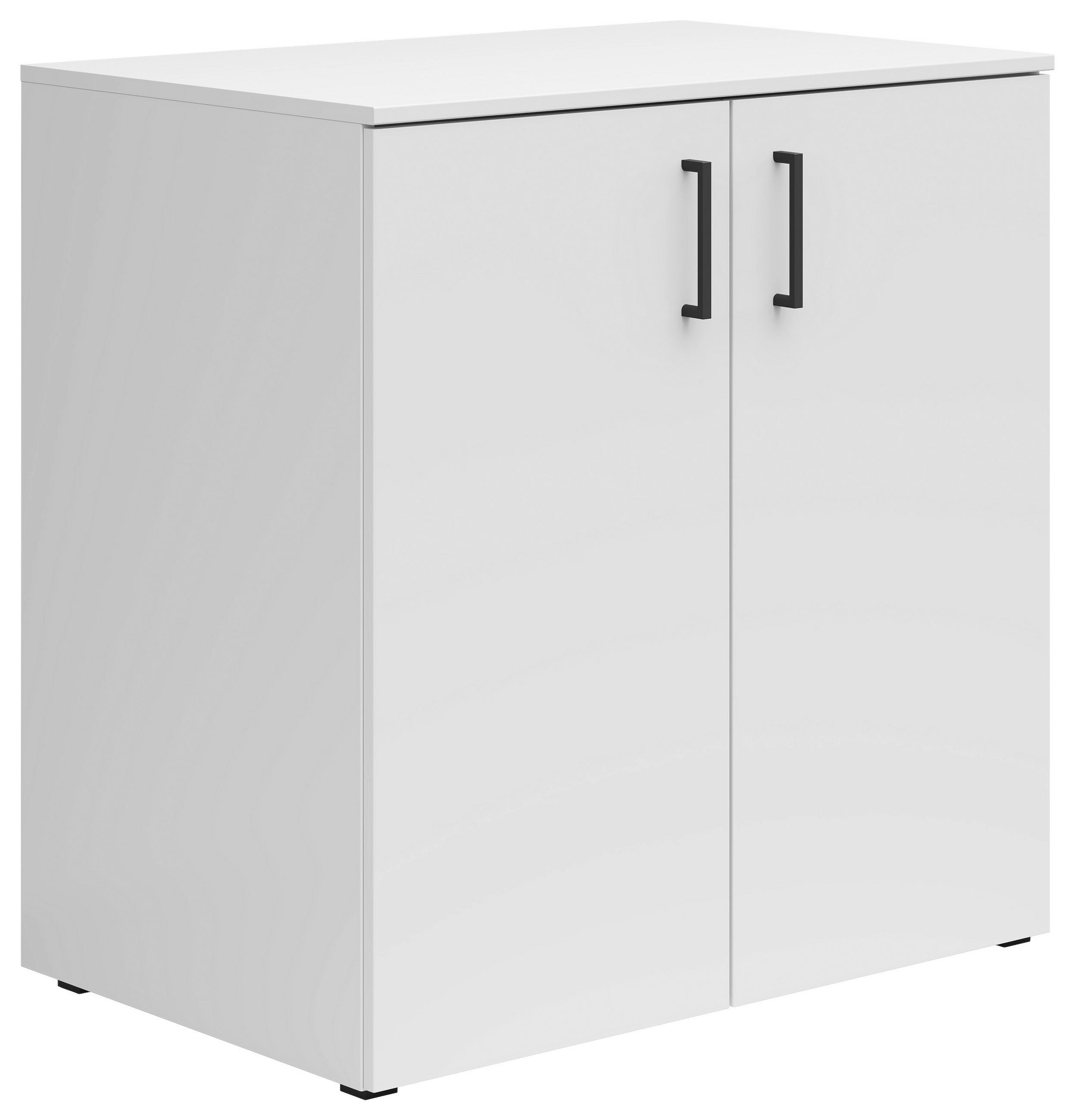 KOMODA 80/83/52 cm bijela - bijela/crna, Moderno, drvni materijal/plastika (80/83/52cm) - Carryhome