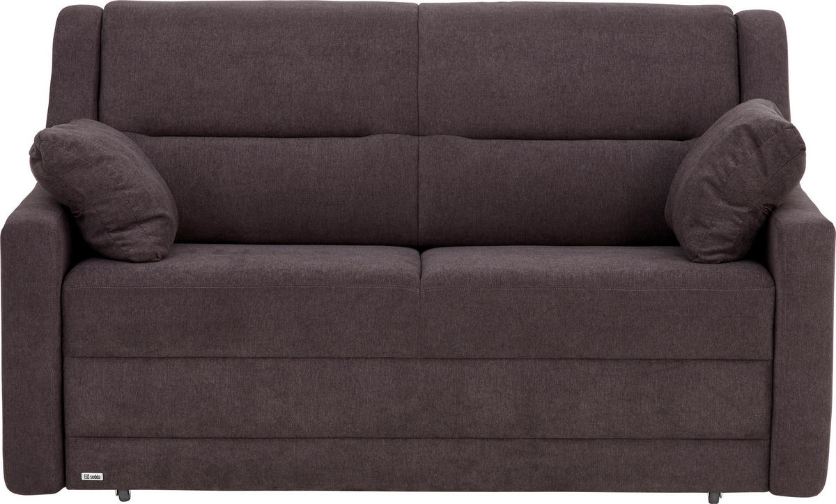 SCHLAFSOFA  mit Lederauswahl, Stoffauswahl, Schlafen auf Sitzhöhe, Hocker erhältlich, Rückenfutter Flachgewebe Anthrazit  - Anthrazit/Schwarz, KONVENTIONELL, Kunststoff/Textil (152/88/91cm) - Sedda