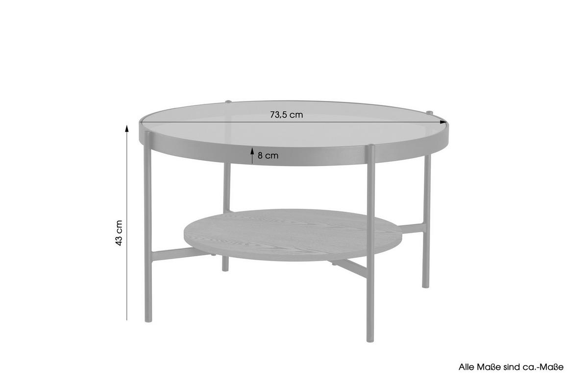 COUCHTISCH in Metall, Glas, Holzwerkstoff  - Schwarz, Design, Glas/Holzwerkstoff (73,5/42,5/73,5cm) - MID.YOU