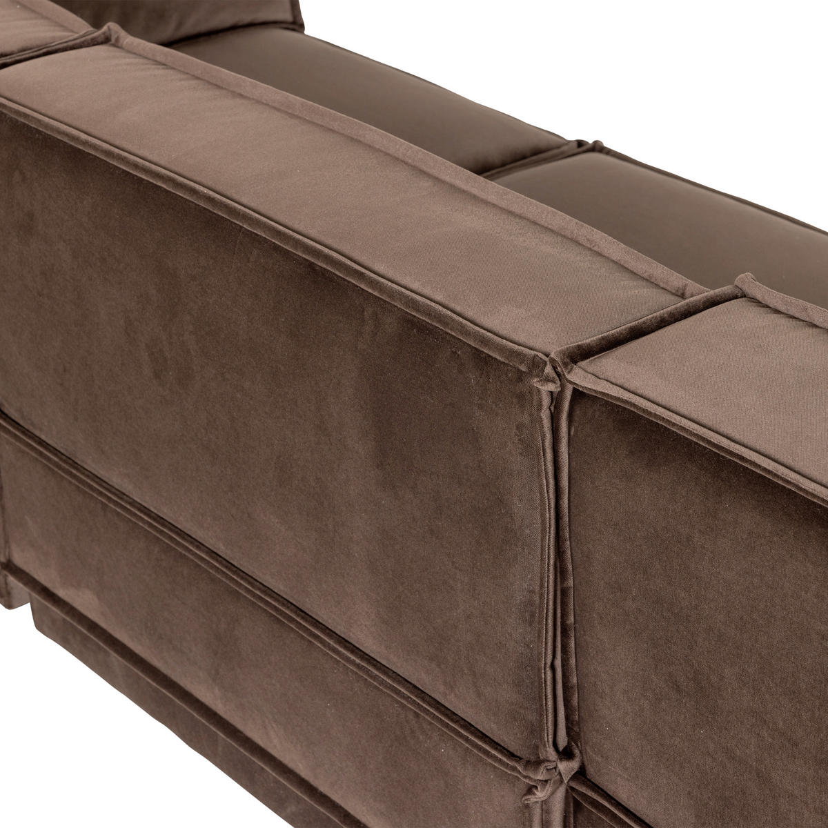 ECKSOFA Manu Braun Samt  - Schwarz/Braun, MODERN, Kunststoff/Textil (160/286cm) - Livetastic