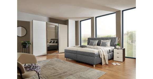 POLSTERBETT Matratze, Lattenrost, Bettkasten, motorische Verstellbarkeit Grau 180/200 cm  - Silberfarben/Weiß, KONVENTIONELL, Holz/Textil (180/200cm) - Esposa