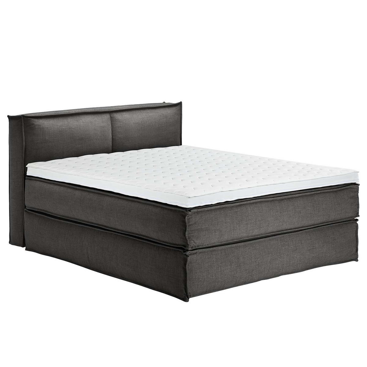 BOXSPRINGBETT 160/200 cm  in Anthrazit  - Anthrazit/Schwarz, Design, Textil (160/200cm) - home24