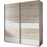 SCHWEBETÜRENSCHRANK 2-türig Eichefarben, Weiß - Eichefarben/Silberfarben, Design, Holzwerkstoff/Metall (135/198/64cm) - Carryhome