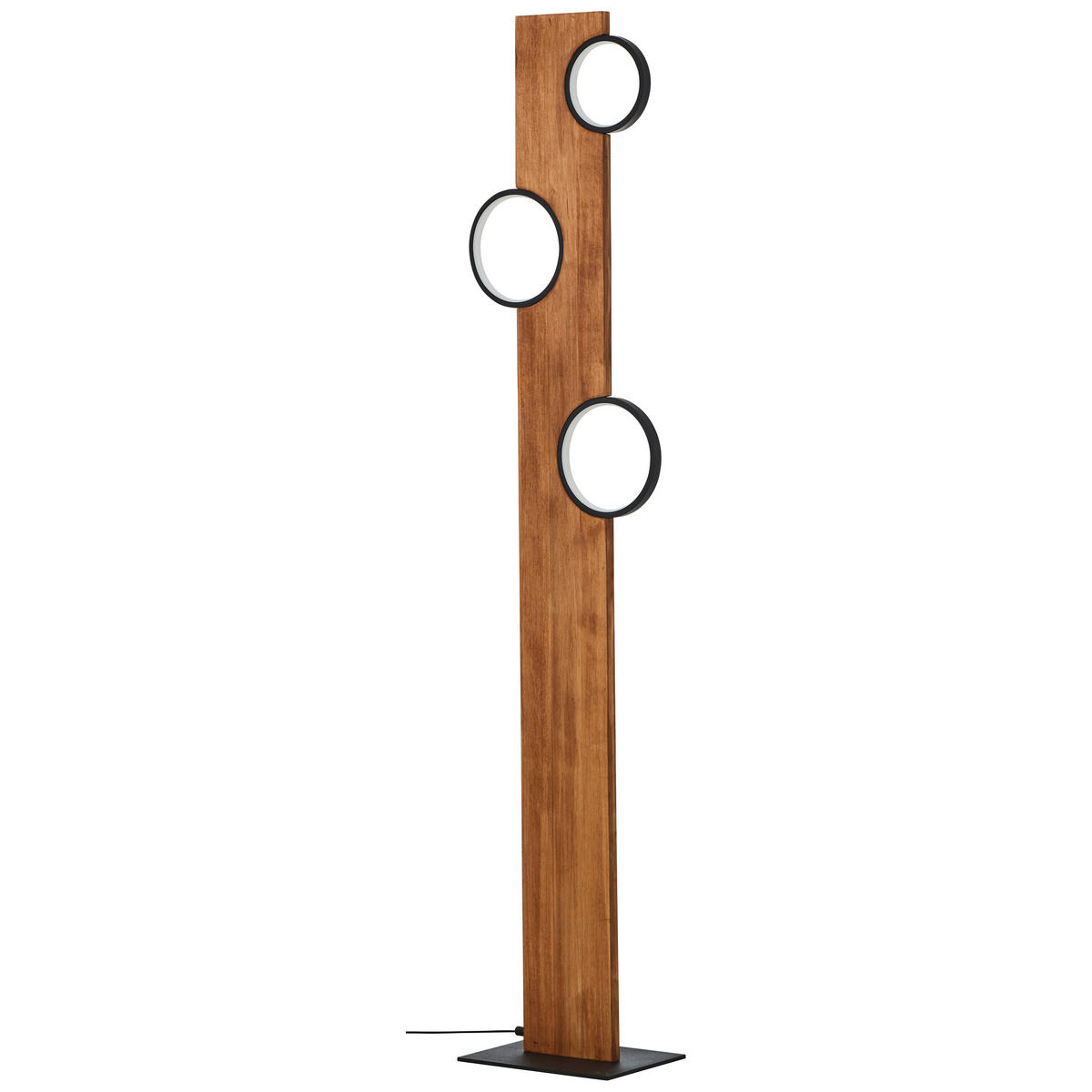 LED-STEHLEUCHTE - Hellbraun/Schwarz, Natur, Holz/Metall (140,4/31,2/18cm) - Brilliant