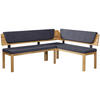 ECKBANK 195/155 cm Webstoff Blau, Eichefarben Eiche vollmassiv   - Blau/Eichefarben, KONVENTIONELL, Holz/Textil (195/155cm) - Linea Natura