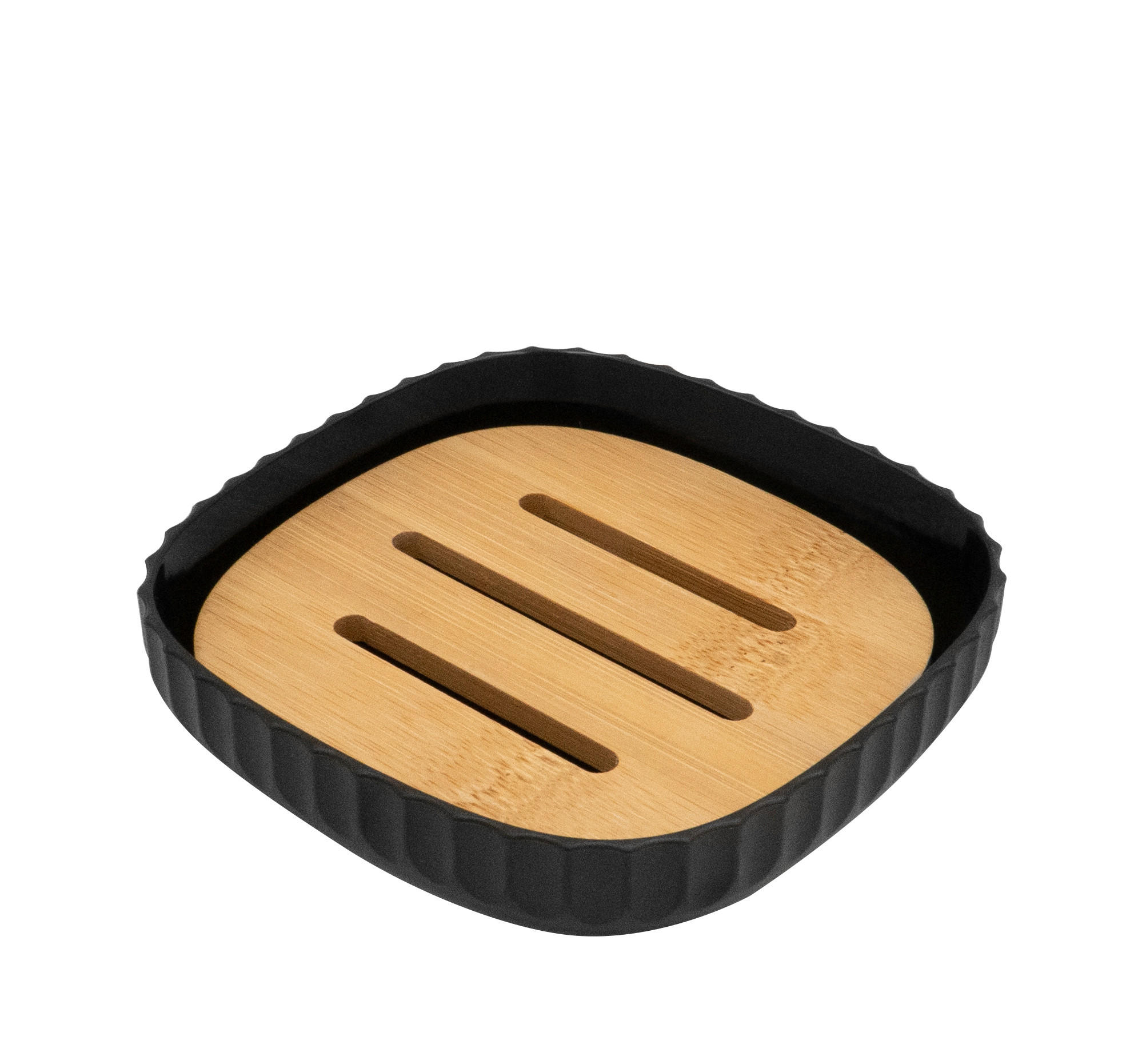 SEIFENSCHALE Kunststoff, Naturmaterialien  - Schwarz/Naturfarben, Basics, Naturmaterialien/Kunststoff (10,8/2,3/10,8cm) - Sadena