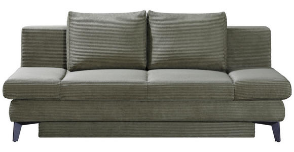 SCHLAFSOFA  mit Stoffauswahl Cord Olivgrün  - Schwarz/Olivgrün, Design, Textil/Metall (200/85/90cm) - Novel