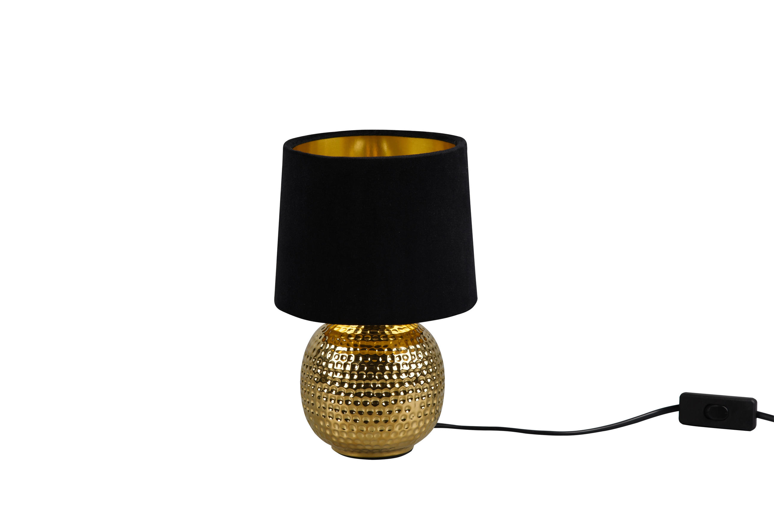 STONA LAMPA - zlatna/crna, Osnovno, tekstil/keramika (16/26cm)