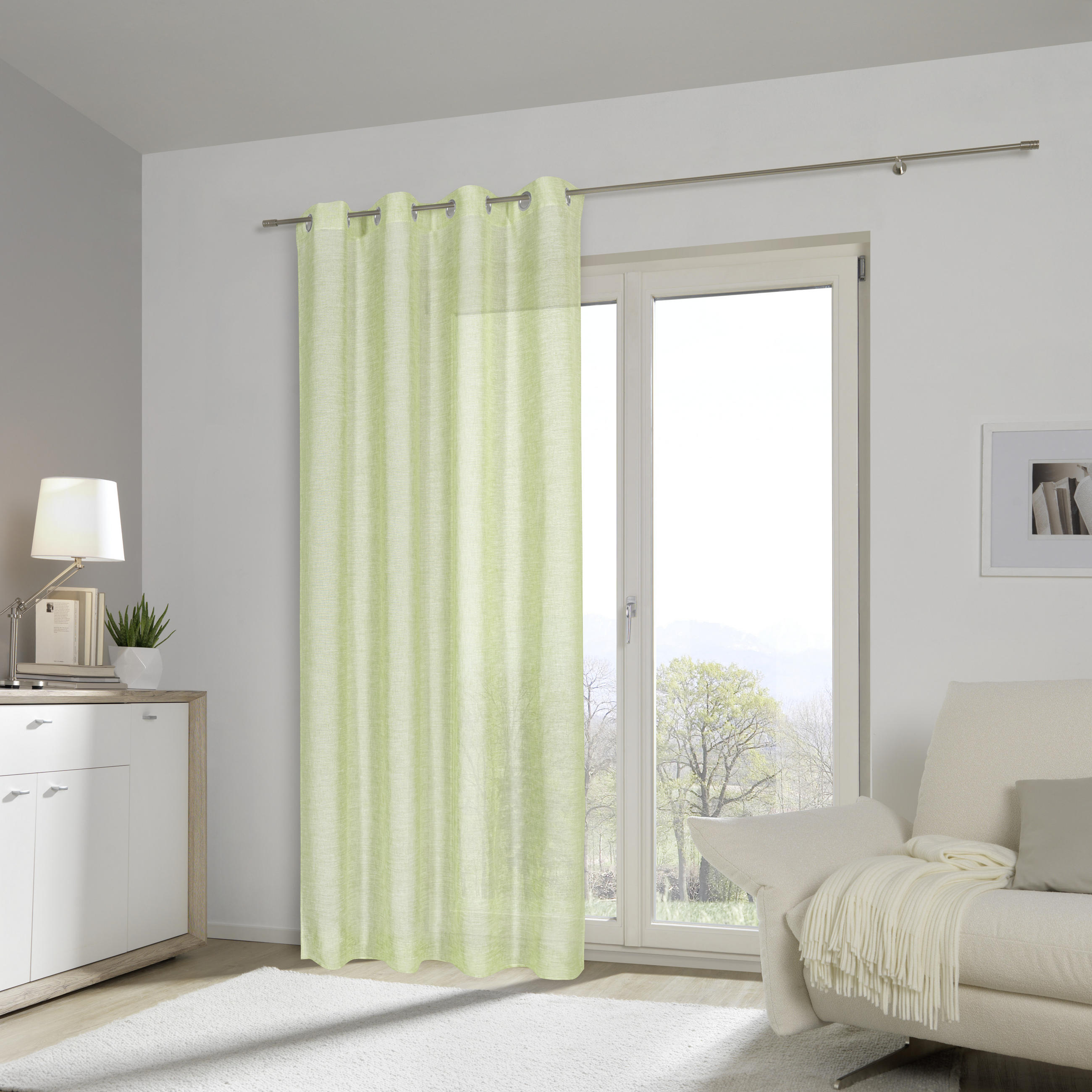 ZAVESA SA KARIKAMA zelena - zelena, Konvencionalno, tekstil (140/245cm) - Esposa