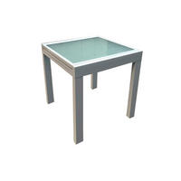 GARTENTISCH 65/65/75 cm  - Grau, MODERN, Glas/Metall (65/65/75cm) - Gardenson