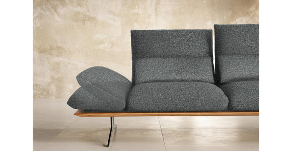 ECKSOFA in Flachgewebe Graubraun 314/159 cm - Graubraun/Schwarz, Design, Holz/Textil (314/159cm) - Dieter Knoll