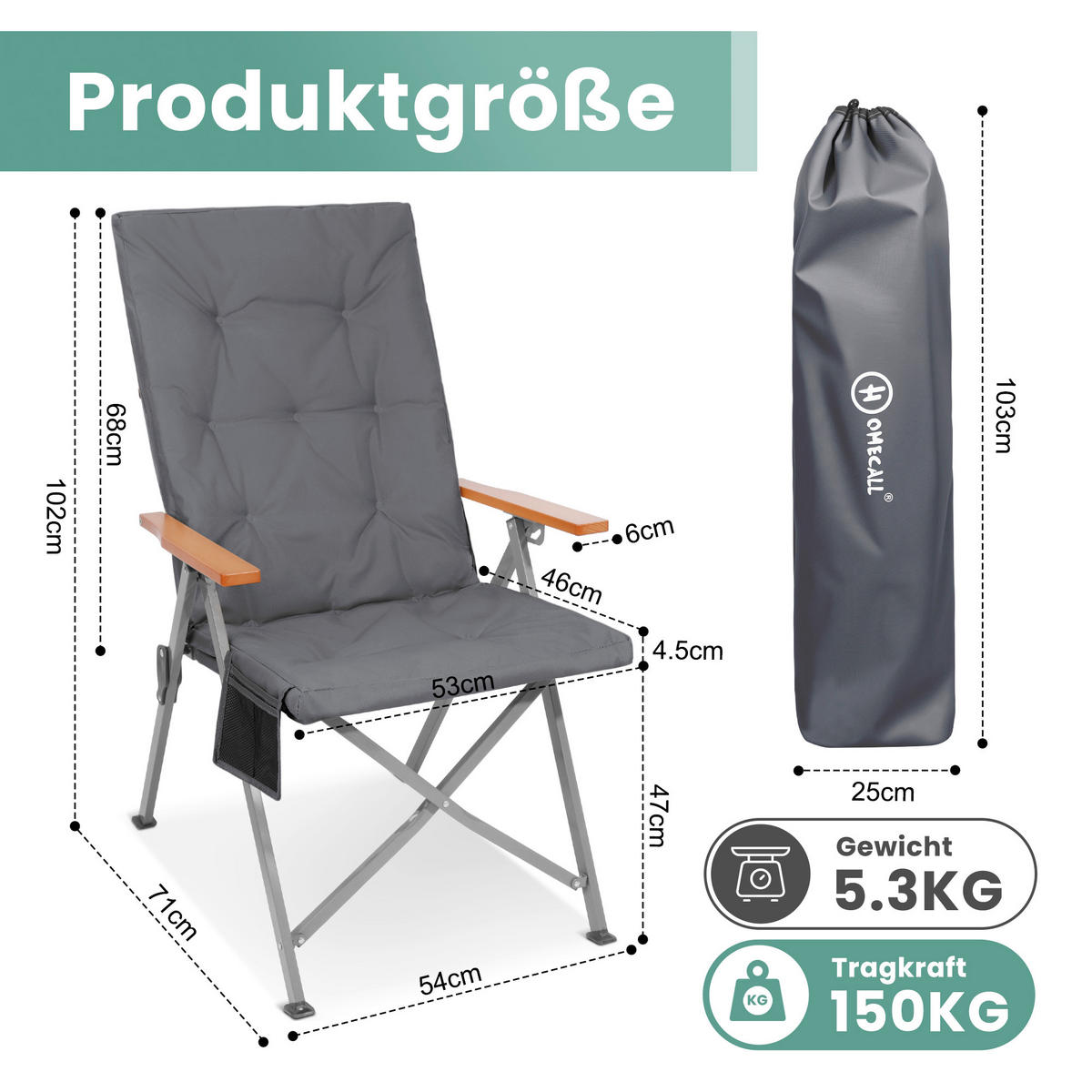 CAMPINGSESSEL-SET - Silberfarben/Grau, Basics, Textil/Metall (54/102/71cm) - Modante