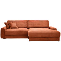 ECKSOFA  in Cord Terracotta  300/180 cm  - Terracotta/Schwarz, MODERN, Kunststoff/Textil (300/180cm) - Carryhome
