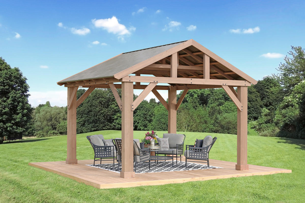 PAVILLON 366/330/427 cm   - Naturfarben, Basics, Holz/Metall (366/330/427cm)