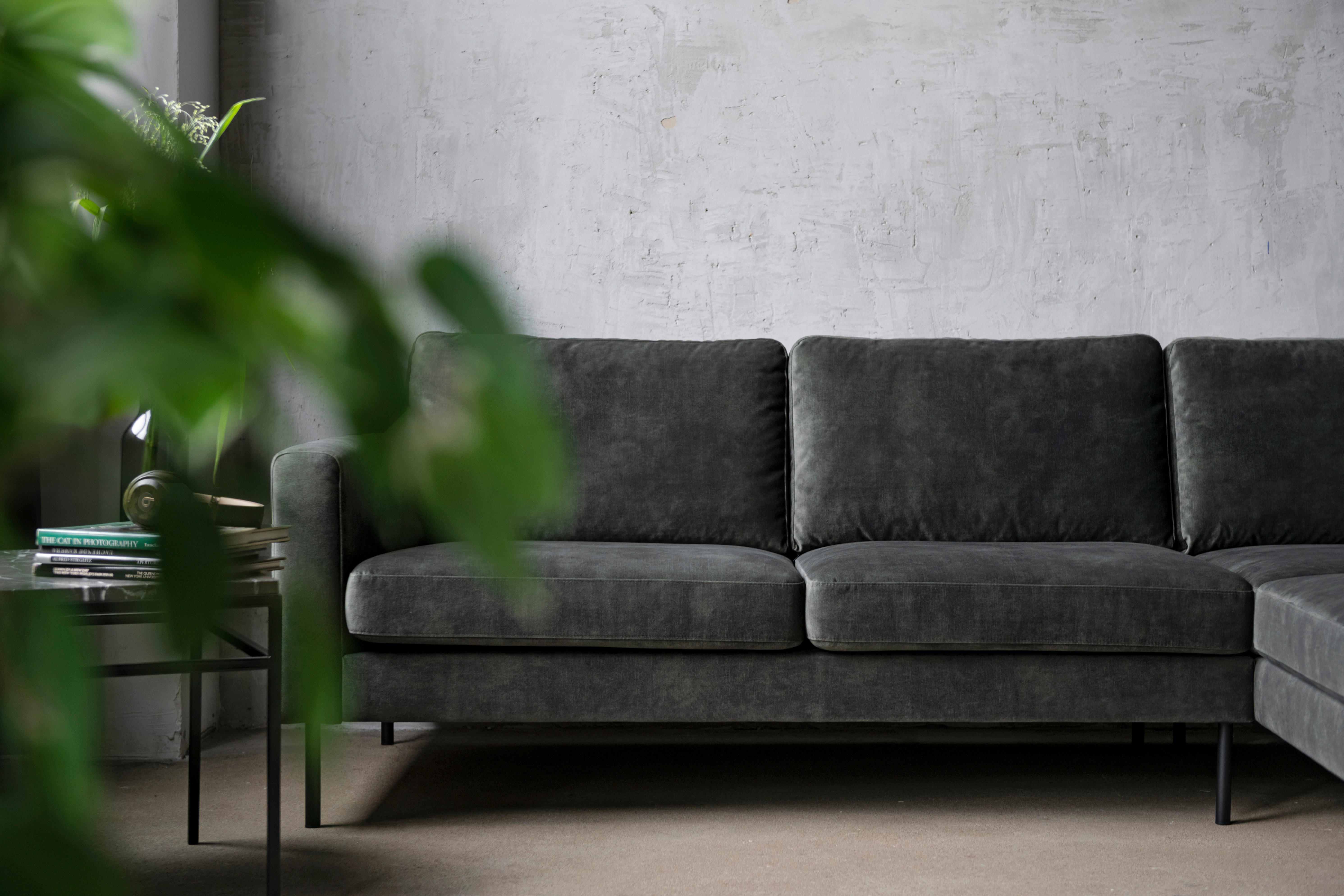 SOFFA i trä, textil mörkgrön  - svart/mörkgrön, Design, metall/trä (253/84/145cm) - Pure Home Comfort