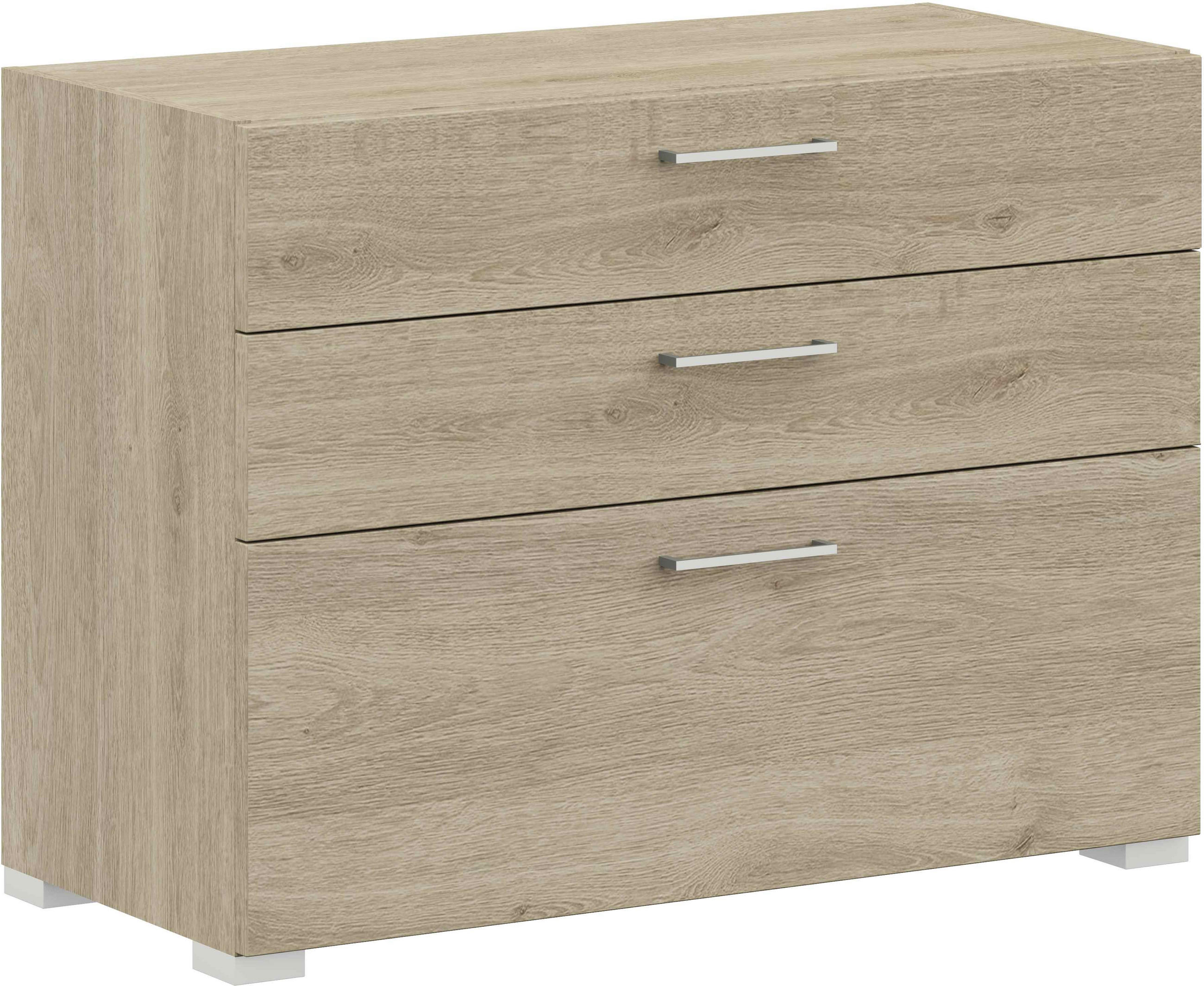 KOMMODE  in 100/72,8/41,9 cm  - Edelstahlfarben/Eichefarben, Design, Holzwerkstoff/Metall (100/72,8/41,9cm) - Cantus