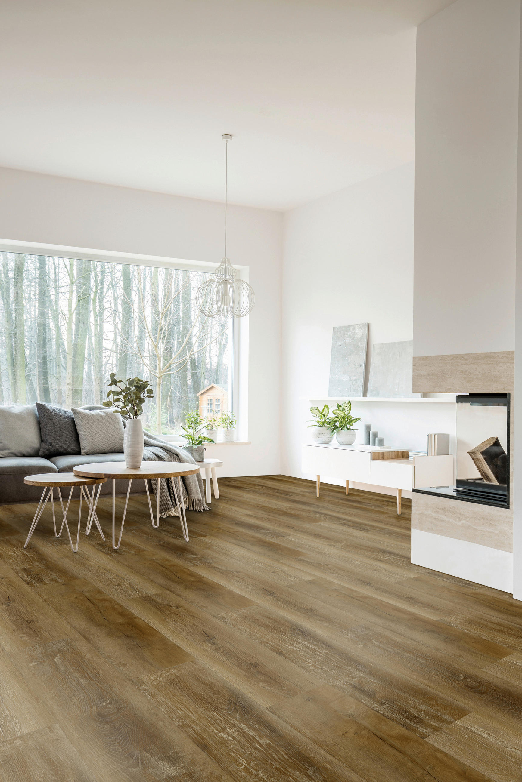 VINYLBODEN SPC 4,5mm Breitdiele inkl. Trittschall  per  m² - Eichefarben, Basics, Kunststoff (22,5/122/0,45cm)