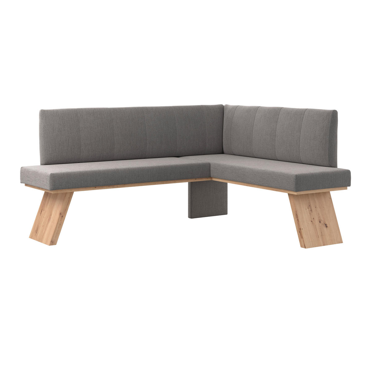 ECKBANK 185/150 cm Webstoff Dunkelgrau   - Eichefarben/Dunkelgrau, KONVENTIONELL, Textil (185/150cm) - Livetastic