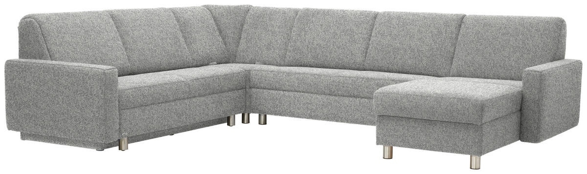 WOHNLANDSCHAFT  in Mikrovelours Naturfarben  - Alufarben/Naturfarben, KONVENTIONELL, Kunststoff/Textil (236/322/158cm) - Sedda