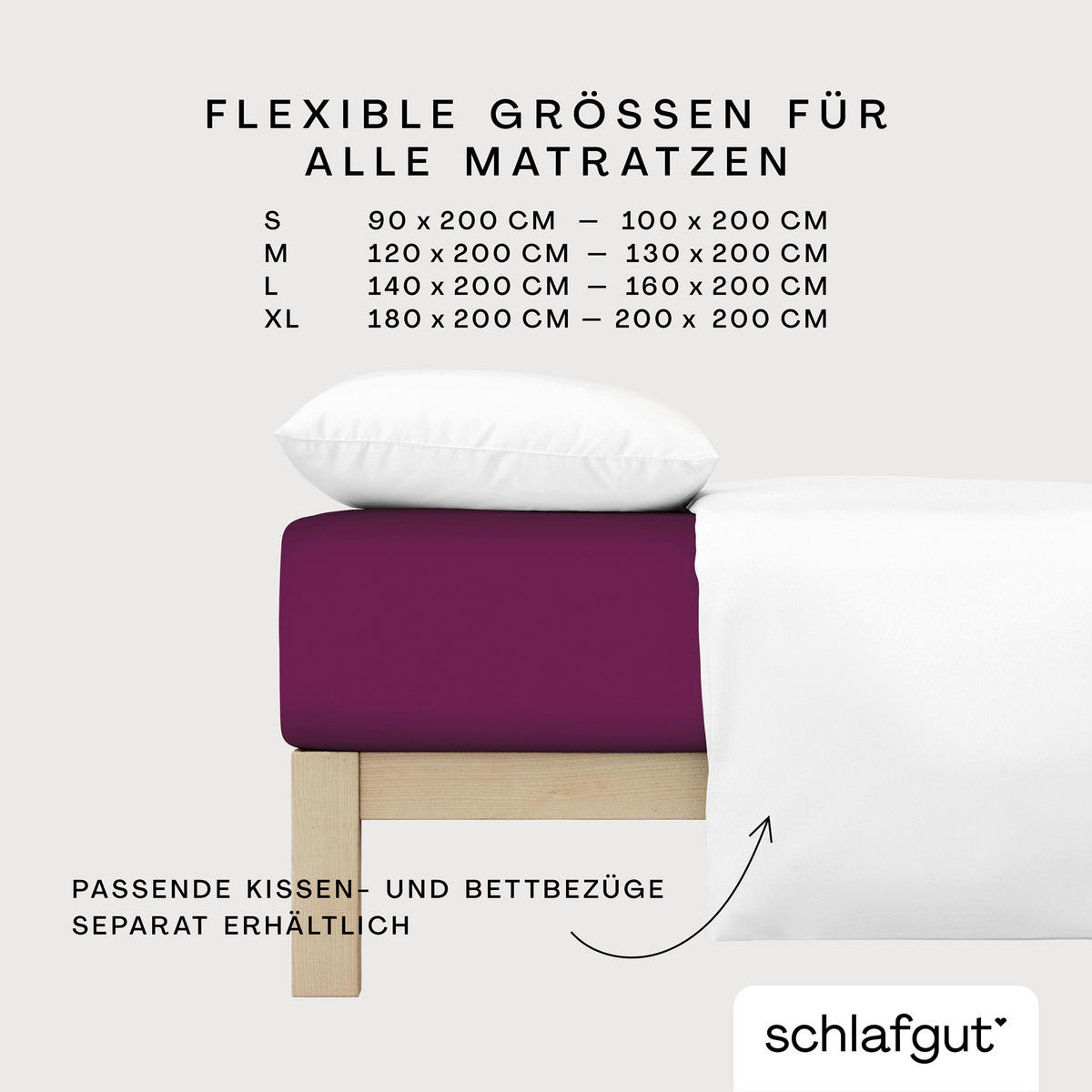 SPANNLEINTUCH 100/200 cm Frottee  - Lila, Basics, Textil (100/200cm) - Schlafgut