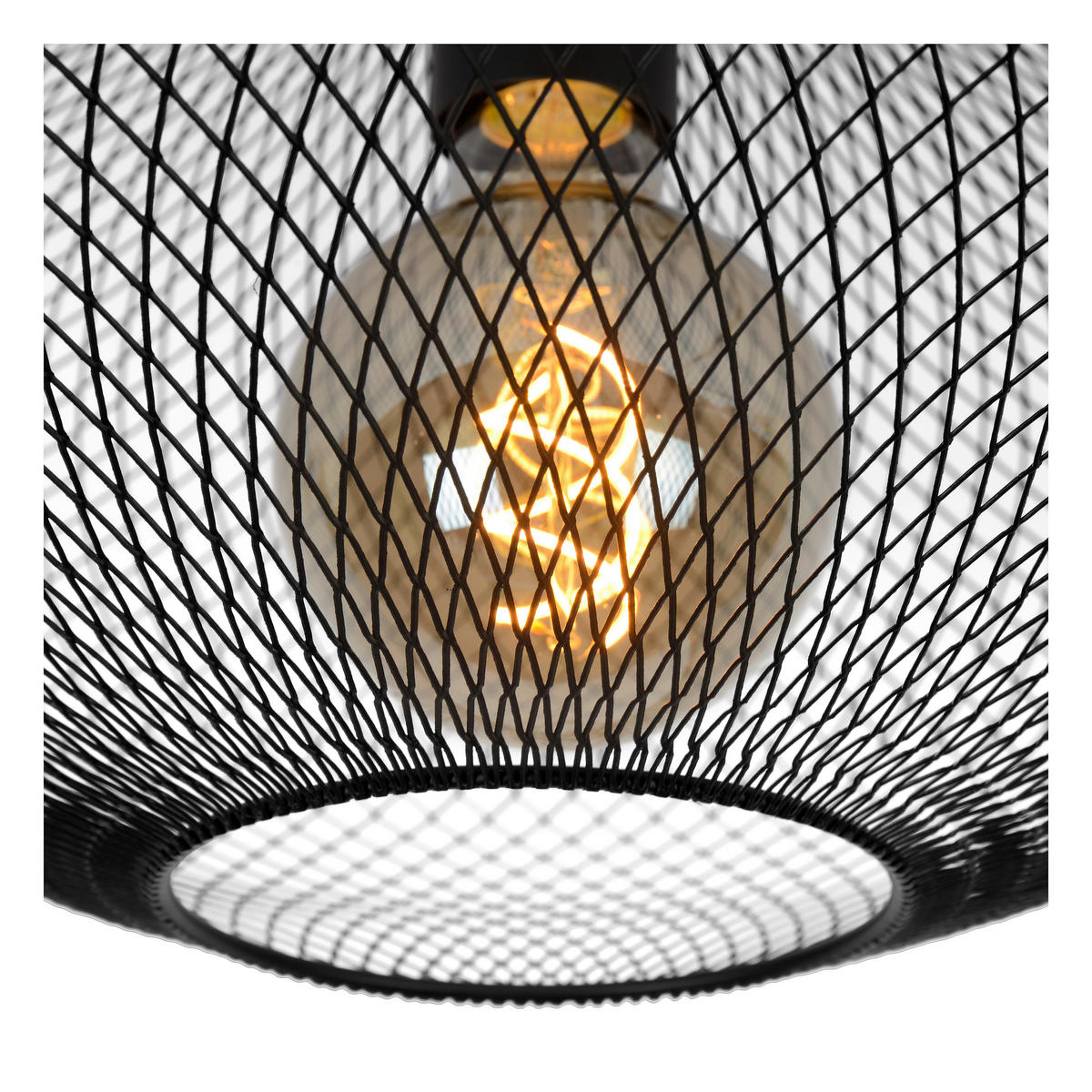 DECKENLEUCHTE MESH 45/24 cm   - Schwarz, KONVENTIONELL, Metall (45/24cm) - Lucide
