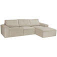 ECKSOFA Naturfarben Chenille - Schwarz/Naturfarben, KONVENTIONELL, Kunststoff/Textil (272/168cm) - Carryhome
