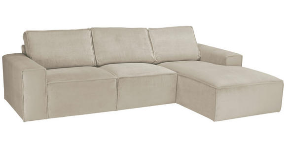 ECKSOFA Naturfarben Chenille - Schwarz/Naturfarben, KONVENTIONELL, Kunststoff/Textil (272/168cm) - Carryhome
