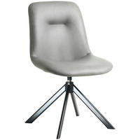 STUHL Lederlook (vegan) Schwarz, Hellgrau  - Hellgrau/Schwarz, Basics, Textil/Metall (51/89/61cm) - Celina Home