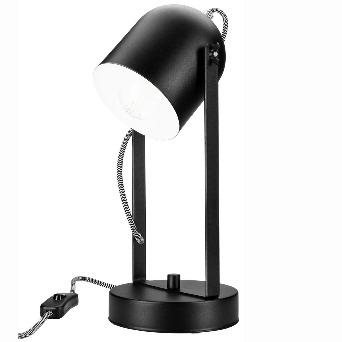 SCHREIBTISCHLEUCHTE   - Schwarz/Weiß, Design, Metall (34/14/14cm)