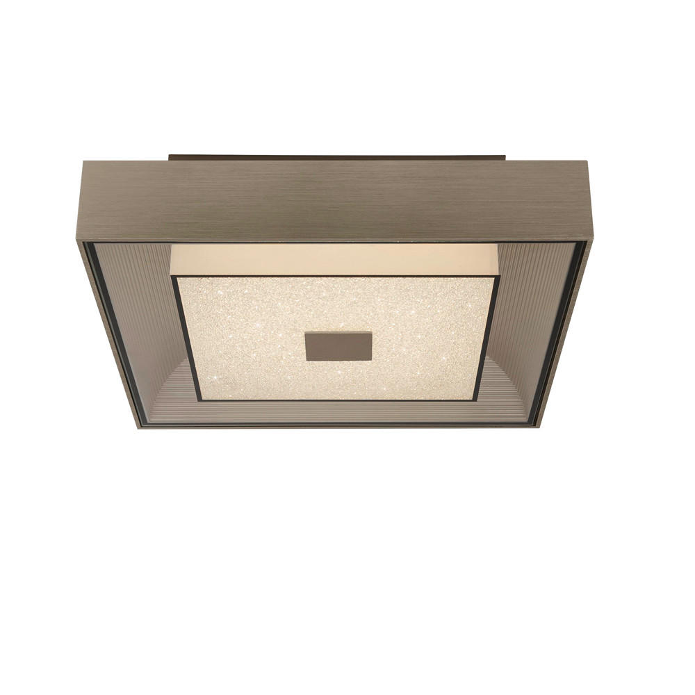 LED-DECKENLEUCHTE 34/34/10 cm   - Silberfarben, Design, Glas/Metall (34/34/10cm)