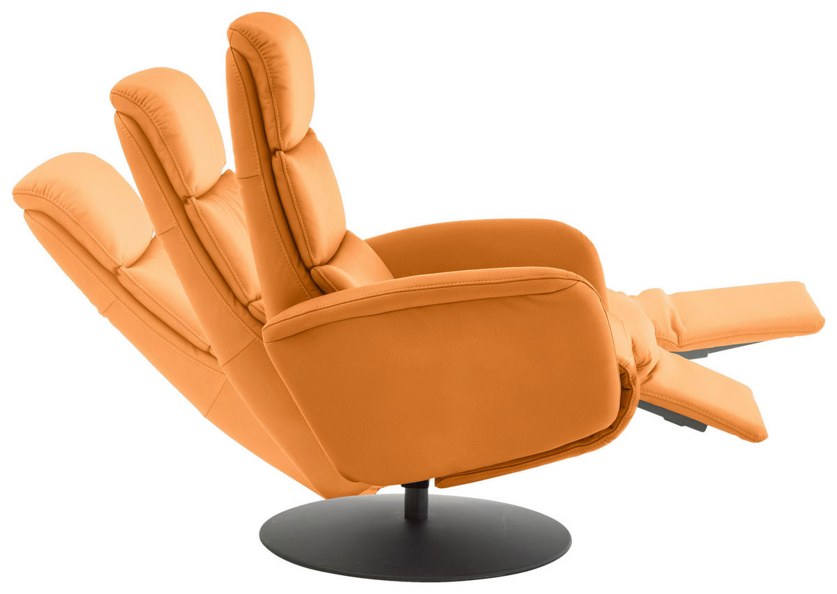 RELAXSESSEL in Leder Currygelb  - Currygelb/Schwarz, Design, Leder/Metall (76/108/86cm) - Dieter Knoll