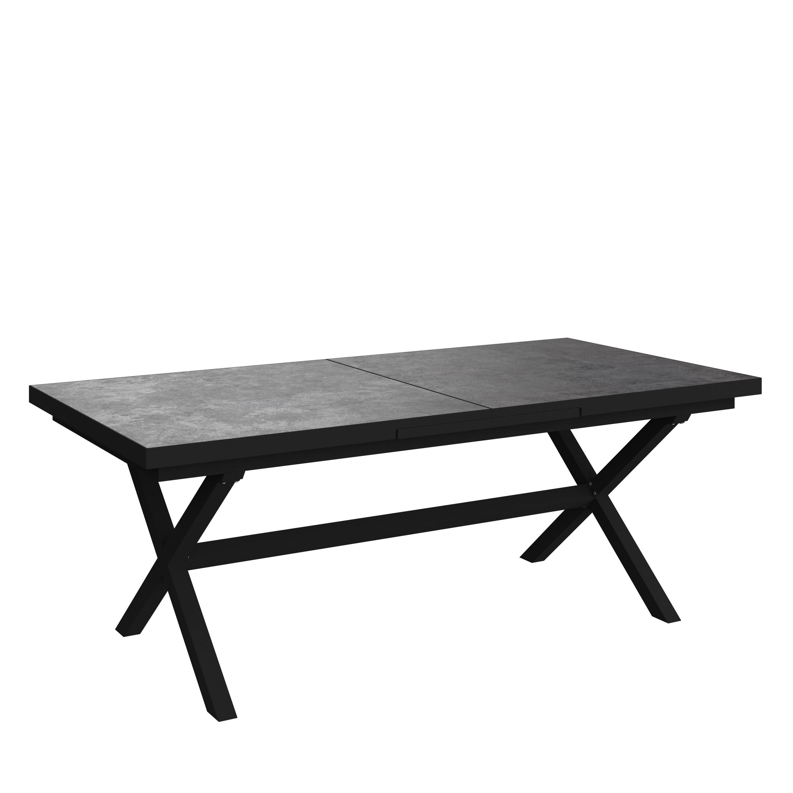 GARTENTISCH 200-260/100/76 cm  - Dunkelgrau/Anthrazit, Basics, Keramik/Metall (200-260/100/76cm) - Amatio