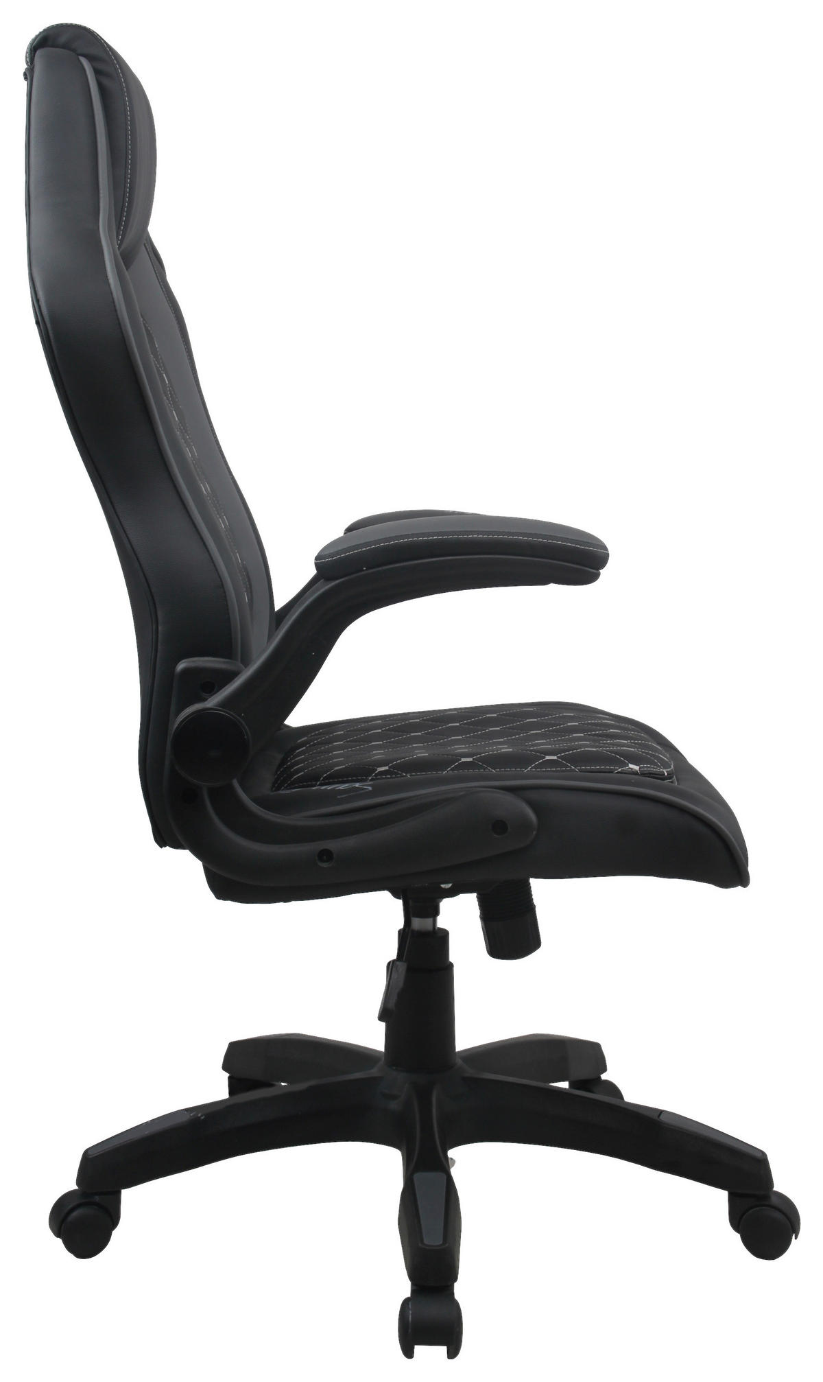 GAMINGSTUHL  in Lederlook Schwarz  - Hellgrau/Schwarz, MODERN, Kunststoff/Textil (69/111/71cm) - MID.YOU