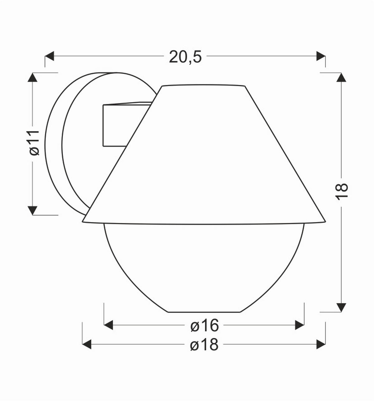 LED-AUßENLEUCHTE 18/20.5/18 cm   - Schwarz, Design, Metall (18/20.5/18cm)