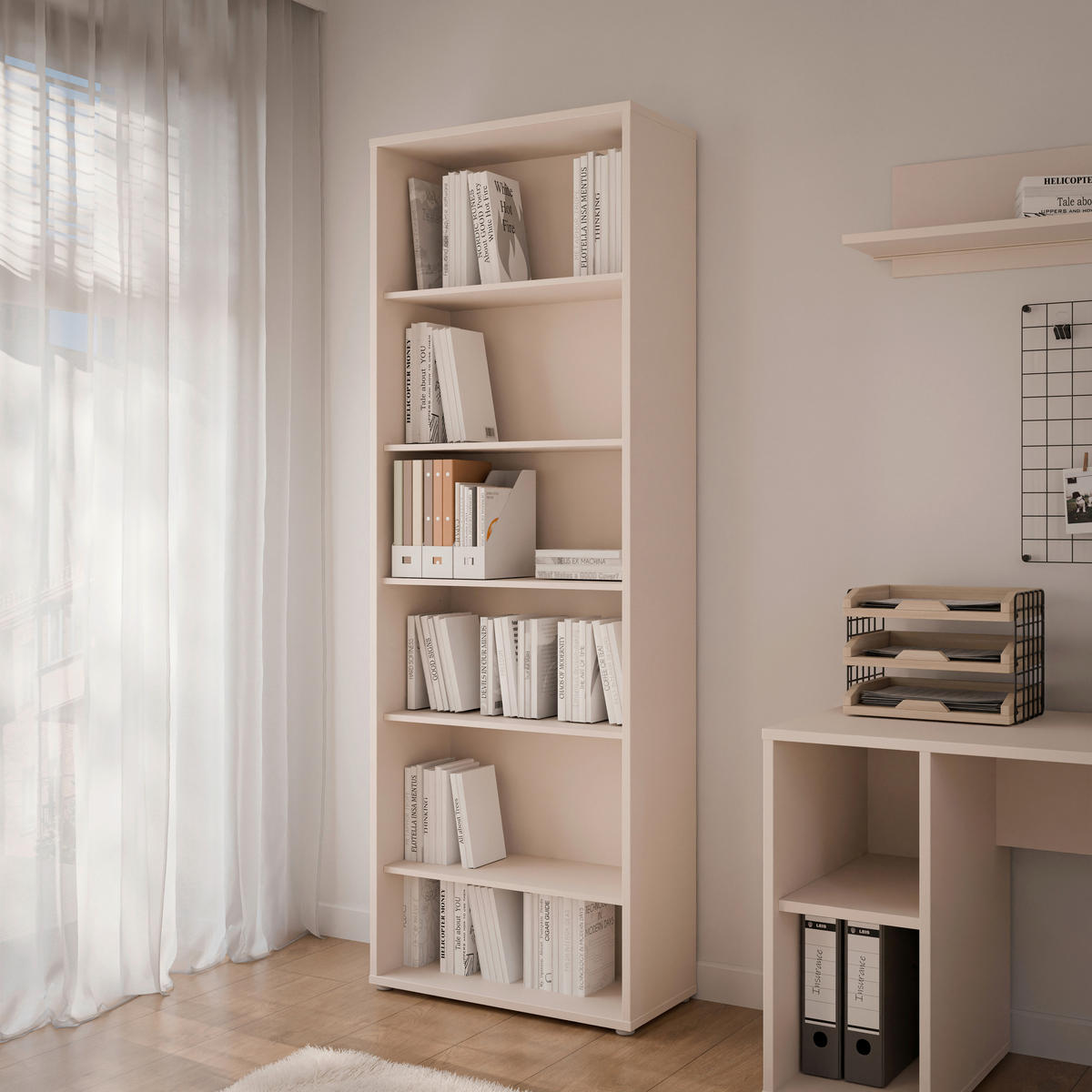 REGAL 74,5/214,3/34,9 cm peščene barve  - peščene barve, Moderno, leseni material (74,5/214,3/34,9cm) - Carryhome