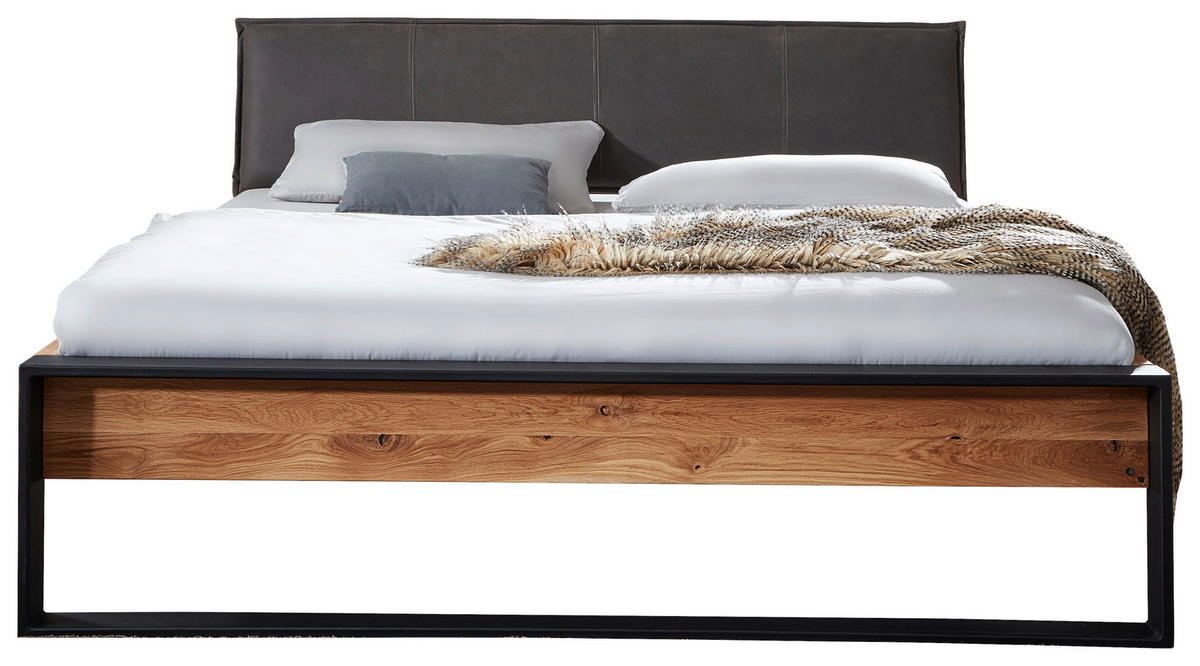 BALKENBETT 180/200 cm  in Wildeiche  - Wildeiche/Eichefarben, MODERN, Holz/Metall (180/200cm) - Livetastic