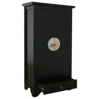 HOCHZEITSSCHRANK  in Schwarz  - Messingfarben/Schwarz, LIFESTYLE, Holzwerkstoff/Metall (75/140/40cm) - Landscape