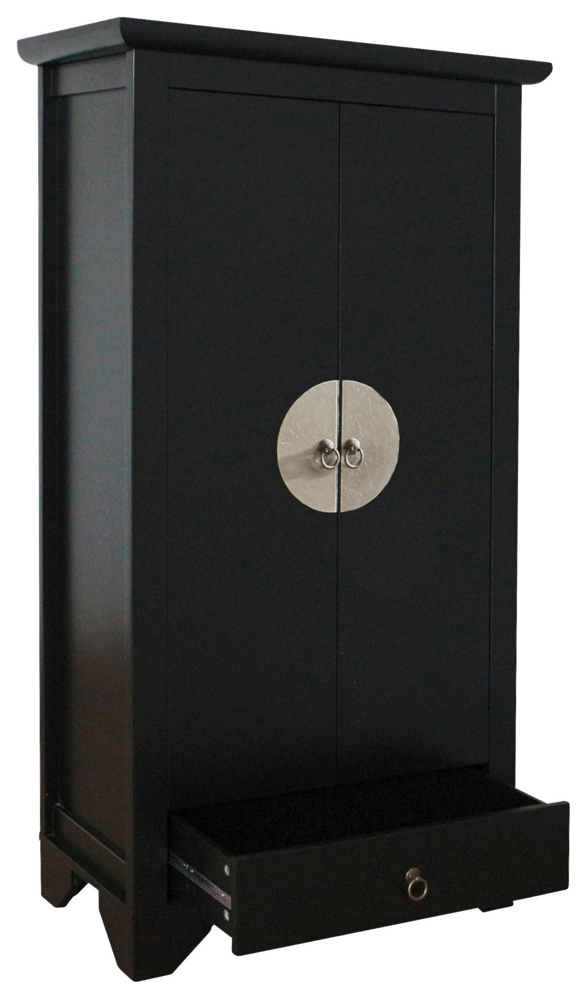 HOCHZEITSSCHRANK  in Schwarz  - Messingfarben/Schwarz, LIFESTYLE, Holzwerkstoff/Metall (75/140/40cm) - Landscape