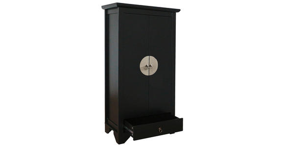 HOCHZEITSSCHRANK  in Schwarz  - Messingfarben/Schwarz, LIFESTYLE, Holzwerkstoff/Metall (75/140/40cm) - Landscape