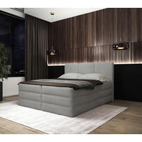 BOXSPRINGBETT 180/200 cm  in Grau  - Schwarz/Grau, Modern, Holz/Holzwerkstoff (180/200cm) - MID.YOU