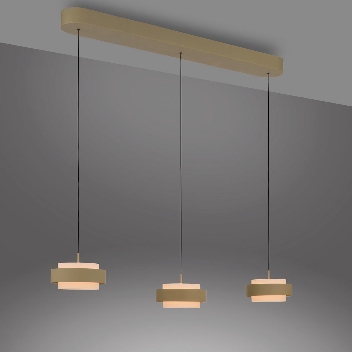 LED-PENDELLEUCHTE Elmo 96/17,5/180 cm  - Sandfarben, Design, Kunststoff/Metall (96/17,5/180cm) - Schöner Wohnen