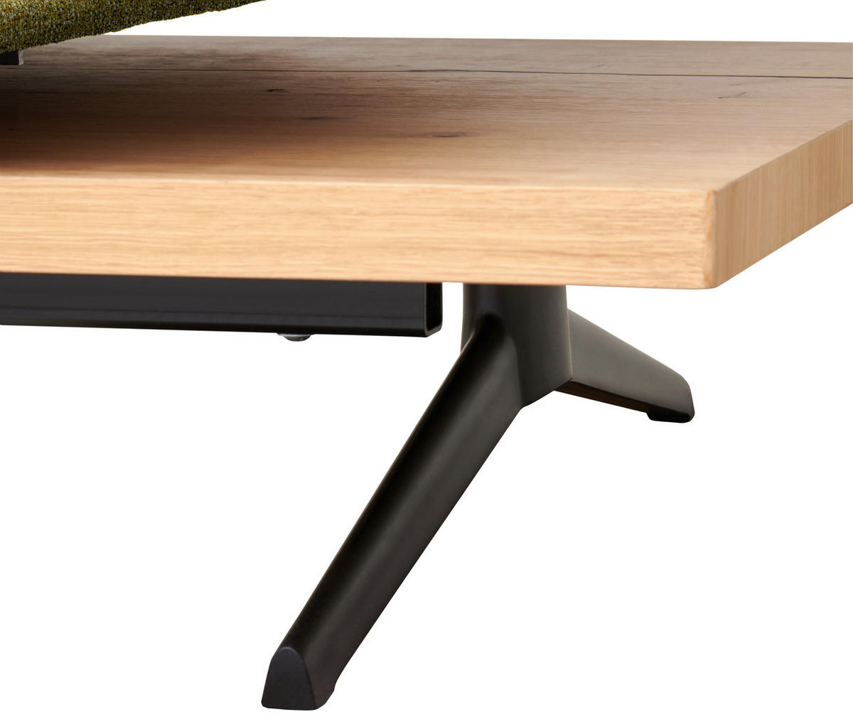 ECKSOFA Chenille Grün, Goldfarben  - Goldfarben/Schwarz, Design, Holz/Textil (132/240cm) - Koinor