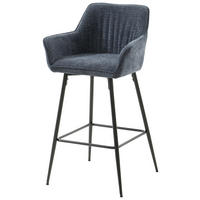 BARHOCKER Leinenoptik Schwarz, Grau Eisen Pappel Sperrholz  - Schwarz/Grau, KONVENTIONELL, Holz/Textil (57/105/57cm) - MID.YOU