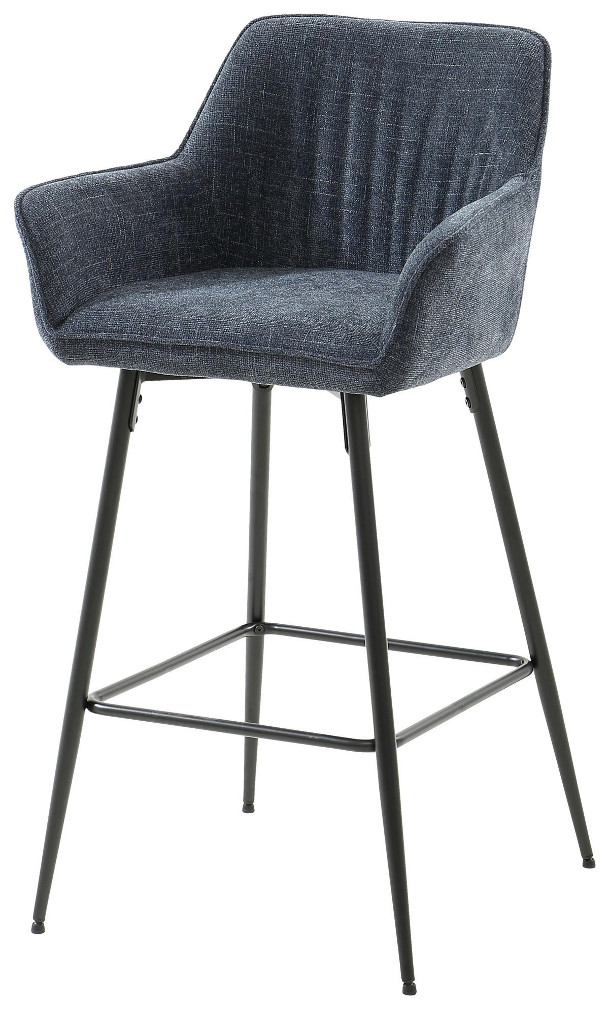BARHOCKER Leinenoptik Schwarz, Grau Eisen Pappel Sperrholz  - Schwarz/Grau, KONVENTIONELL, Holz/Textil (57/105/57cm) - MID.YOU