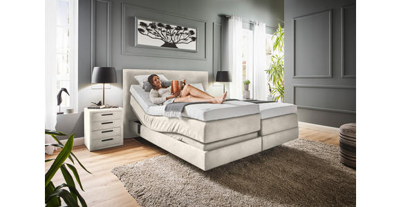 BOXSPRINGBETT 180/200 cm  in Creme  - Creme, KONVENTIONELL, Holz/Textil (180/200cm) - Dieter Knoll