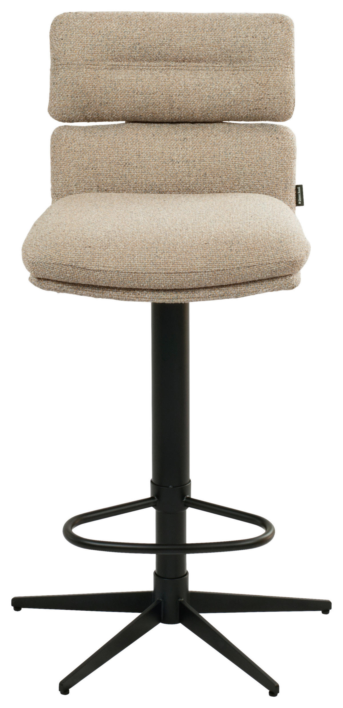 BARHOCKER Webstoff Braun, Schwarz Eisen Lederauswahl, Stoffauswahl, Wippfunktion, Sitzfläche 360° drehbar  - Schwarz/Braun, Design, Textil/Metall (42/99-117/50cm) - Dieter Knoll