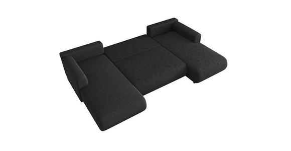 Wohnlandschaft inkl. Funktion Anthrazit Cord  - Anthrazit/Schwarz, KONVENTIONELL, Textil (200/360/200cm) - Xora