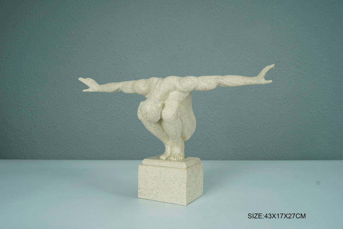 SZOBOR - natúr színű/ezüstszínű, Basics, műanyag (43cm)