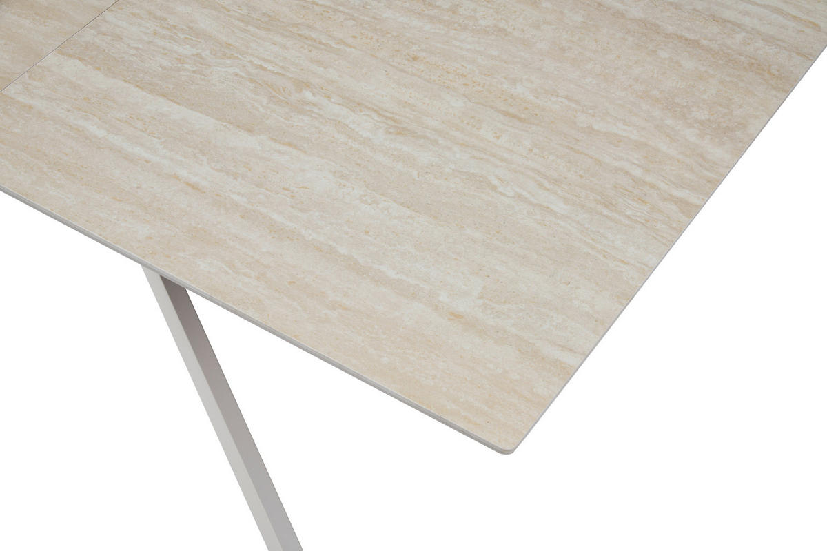 ESSTISCH 160/200/90/76 cm Nachbildung  Metall, Stein, Holzwerkstoff ausziehbar rechteckig Beige  - Taupe/Beige, Basics, Holzwerkstoff/Stein (160/200/90/76cm) - Livetastic